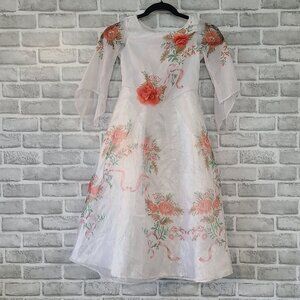 Disney Girls Belle Beauty and the Beast Wedding Dress Costume Halloween S 4-6